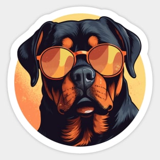 Cool Rottweiler Wearing Sunglasses Sticker